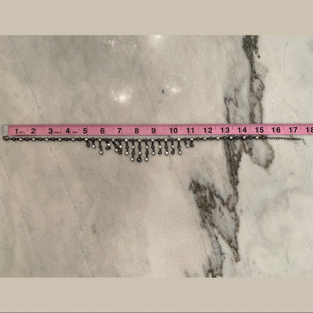 Dangly Diamond Collar Necklace — Adjustable Chain - Picture 7 of 7